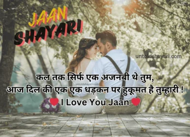 New Jaan Shayari in Hindi 2024 | मेरी जान हो तुम शायरी 2 line